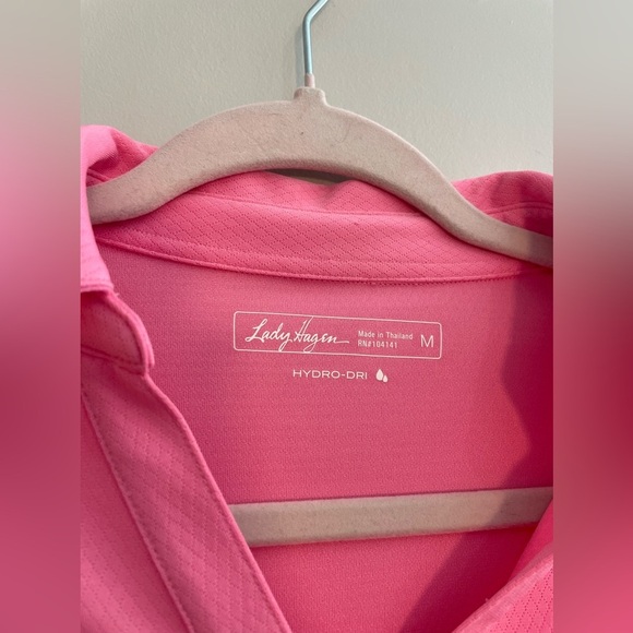 Lady Hagen Pink Collared Short Sleeve Golf Shirt Hydro-Dry - Picture 2 of 3
